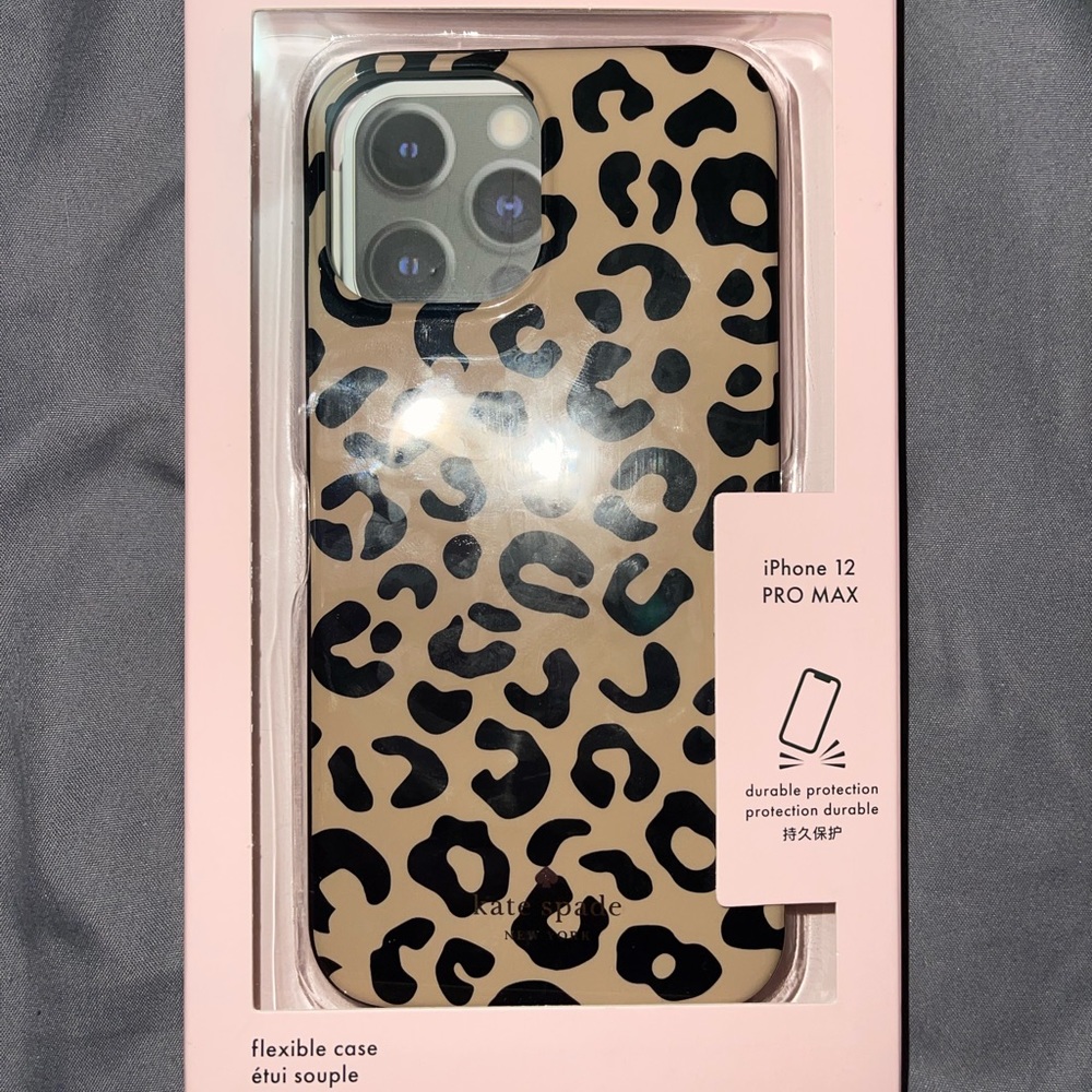Kate Spade cheetah print iPhone 12 Pro Max case like new.
